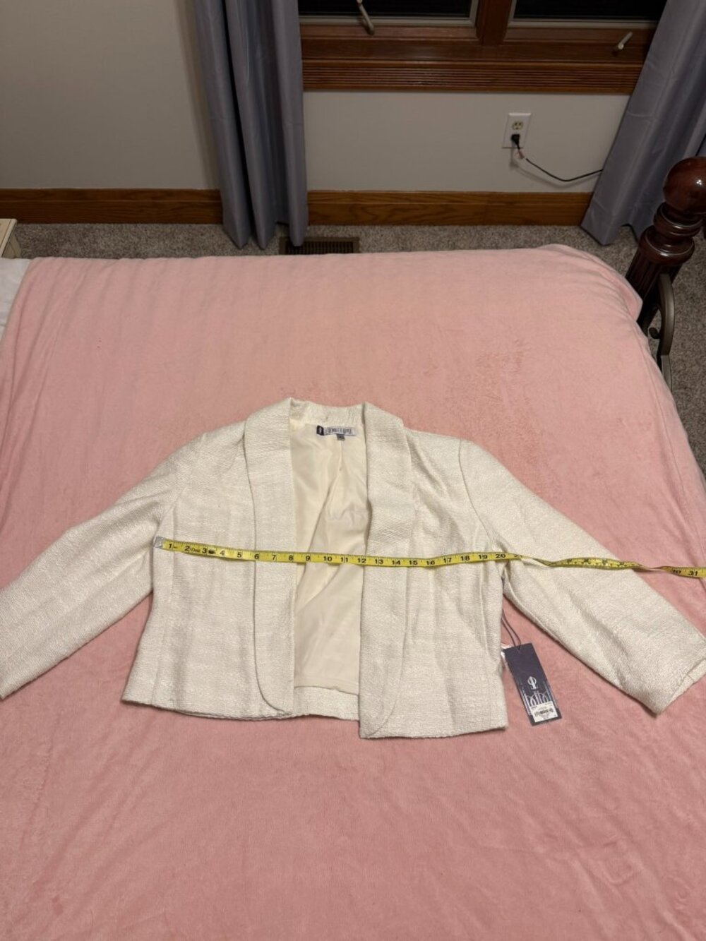 New cream mini skirt and blazer set